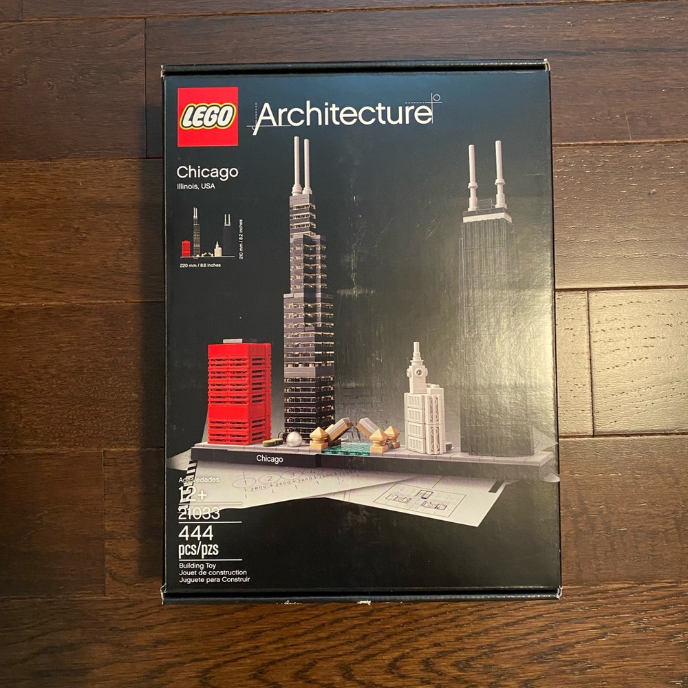 Chicago Illinois USA luggage architecture set